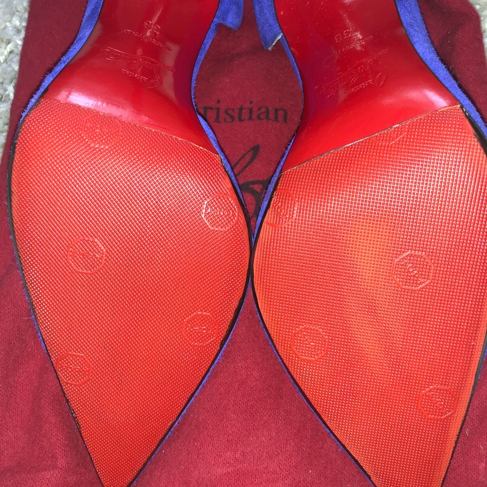 CHRISTIAN LOUBOUTIN Iriza 100 Veau Velours Purple - Picture 5 of 5